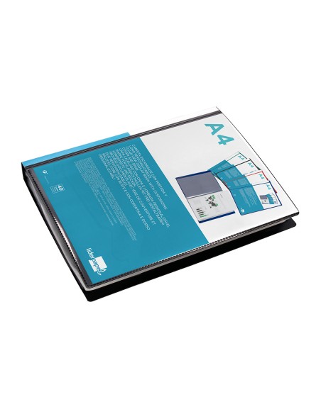 Carpeta liderpapel personaliza 37735 40 fundas canguro polipropileno din a4 negra portada y lomo personalizable