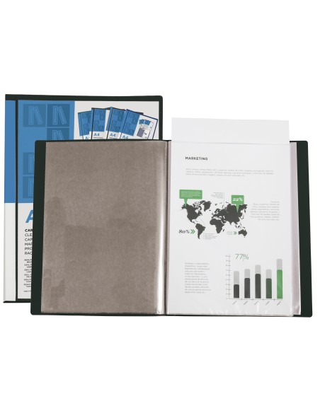 Carpeta liderpapel personaliza 37715 20 fundas canguro polipropileno din a4 negra portada y lomo personalizable