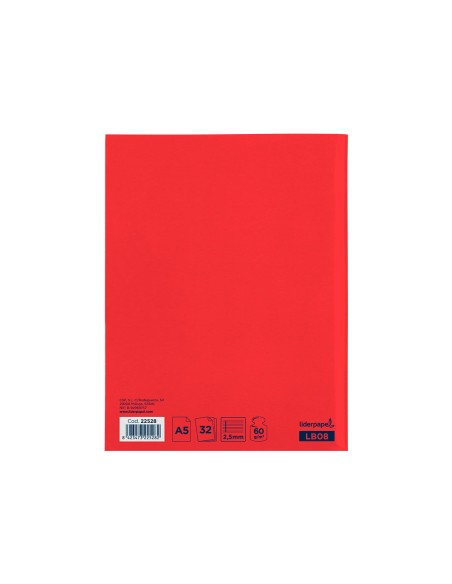 Libreta liderpapel smart a5 32 hojas 60gr cuadro pautado 2,5mm con margen