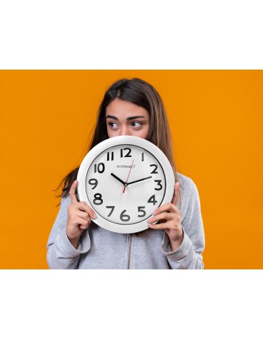Reloj q-connect de pared plastico oficina...
