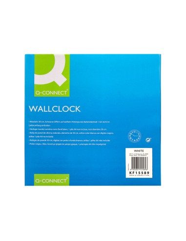 Reloj q-connect de pared plastico oficina...