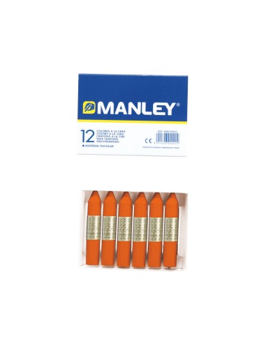 Lapices cera manley unicolor naranja n.6 caja...