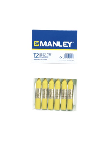 Lapices cera manley unicolor amarillo claro n.4...