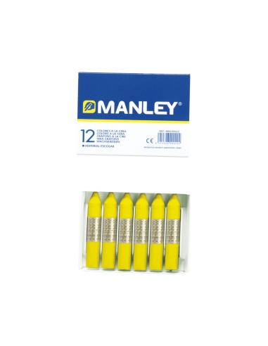 Lapices cera manley unicolor amarillo limon n.2...