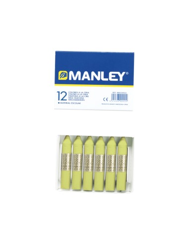 Lapices cera manley unicolor verde amarillento...