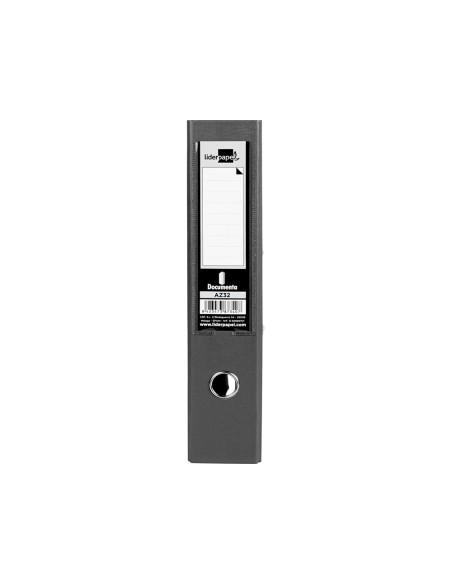 Archivador de palanca liderpapel folio documenta forrado pvc con rado lomo 75mm negro compresor metalico