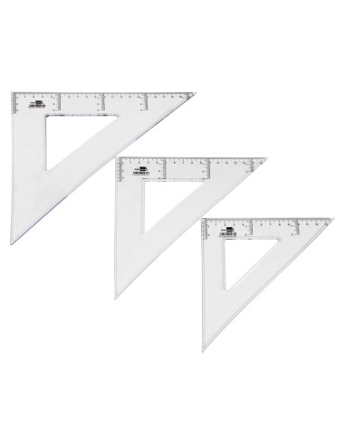 Escuadra liderpapel 25 cm plastico cristal