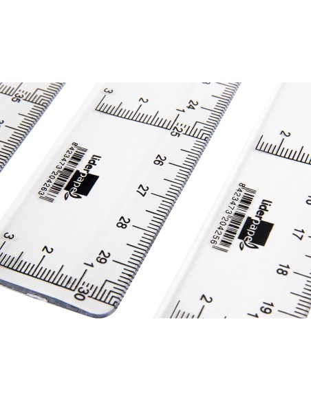 Regla liderpapel plastico cristal 60 cm