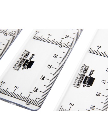 Regla liderpapel plastico cristal 30 cm