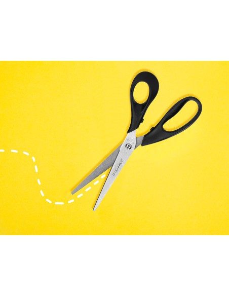 Tijera oficina q-connect inoxidable 8\" 20 cm en blister