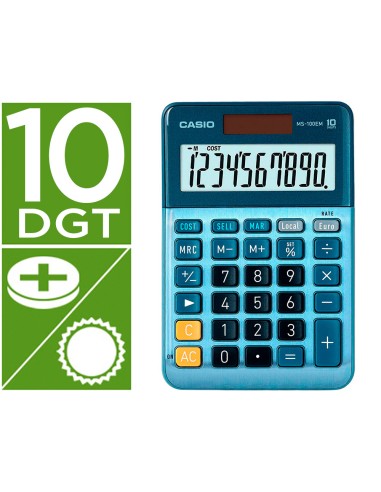 Calculadora casio ms-100em sobremesa 10 digitos...