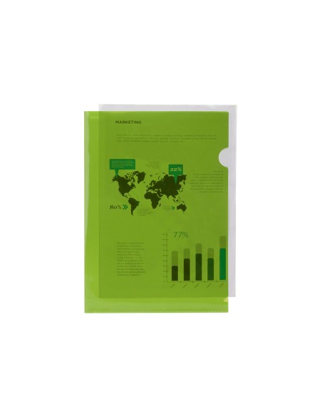 Carpeta liderpapel dossier uñero 44003 polipropileno din a4 verde 20 hojas