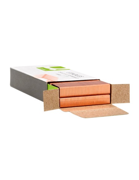 Grapas q-connect nº 22/6 24/6 cobreadas caja de 1000 unidades