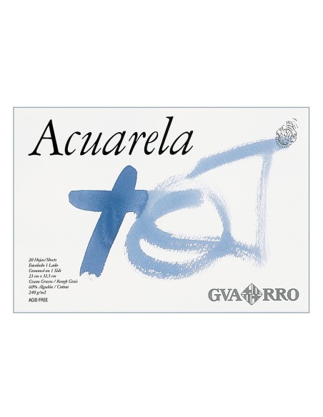 Bloc dibujo acuarela din a3 encolado 32.5x46 cm 20 h de 240 gr/m2
