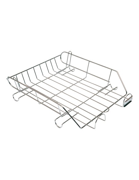 Bandeja sobremesa metalica q-connect cromada 370x275 mm