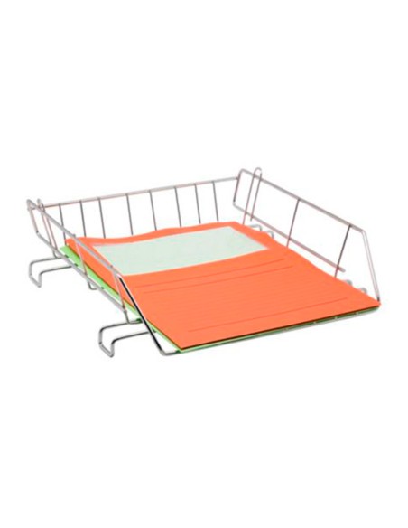 Bandeja sobremesa metalica q-connect cromada 370x275 mm