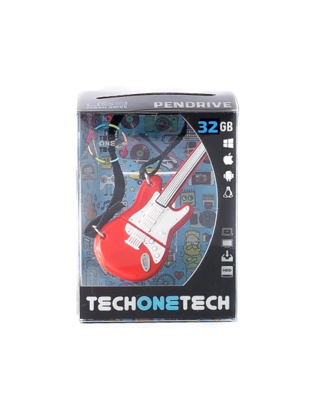 Memoria usb tech on tech guitarra red one 32 gb
