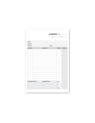 Talonario liderpapel albaran cuarto original t115