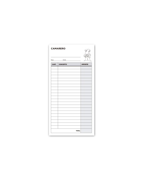 Talonario liderpapel camarero 3/fº original t114