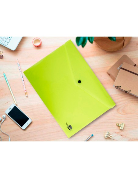 Carpeta liderpapel dossier broche polipropileno din a4 amarillo fluor opaco 50 hojas