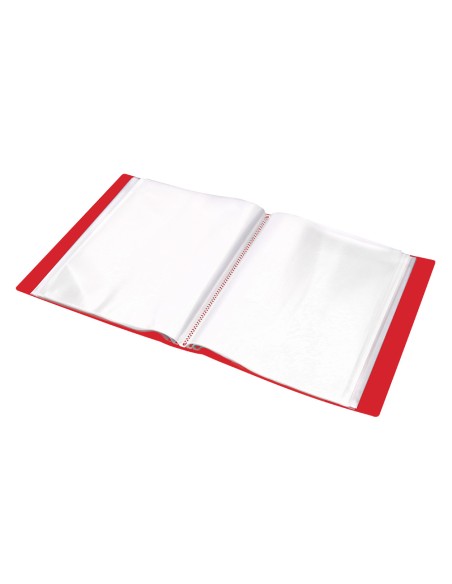 Carpeta liderpapel personaliza 20 fundas canguro polipropileno din a4 rojo translucido portada y lomo
