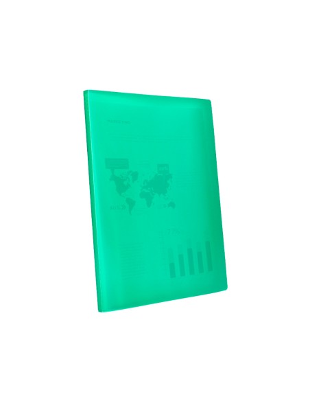 Carpeta liderpapel escaparate 20 fundas polipropileno din a4 verde translucido