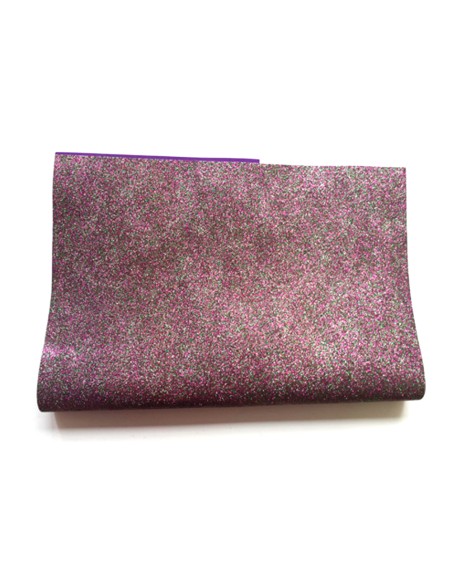 Goma eva con purpurina liderpapel 50x70cm 60g/m2 espesor 2 mm bicolor rosa verde