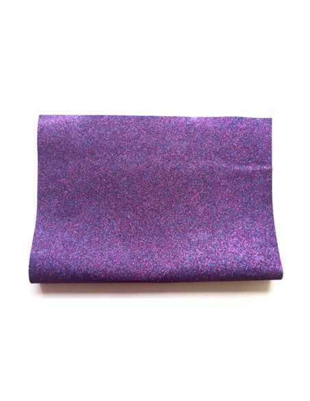 Goma eva con purpurina liderpapel 50x70cm 60g/m2 espesor 2 mm bicolor azul rojo