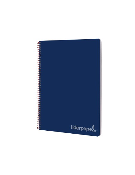 Cuaderno espiral liderpapel folio witty tapa dura 80h 75gr cuadro 4mm con margen color azul marino