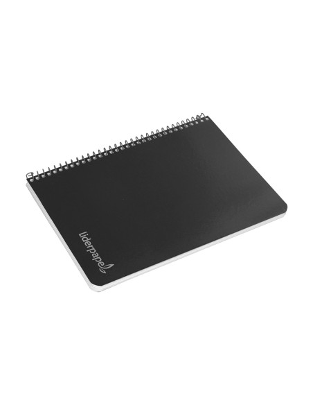 Cuaderno espiral liderpapel cuarto witty tapa dura 80h 75gr cuadro 4mm con margen color negro
