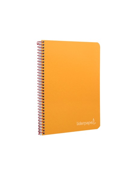 Cuaderno espiral liderpapel cuarto witty tapa dura 80h 75gr cuadro 4mm con margen color naranja