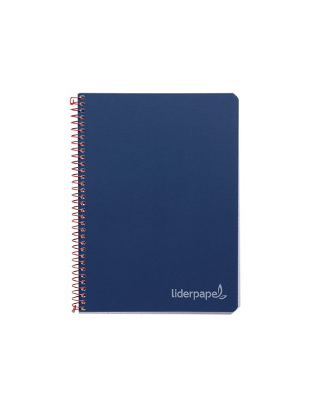 Cuaderno espiral liderpapel cuarto witty tapa dura 80h 75gr cuadro 4mm con margen color azul marino