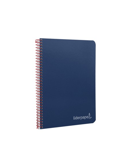 Cuaderno espiral liderpapel cuarto witty tapa dura 80h 75gr cuadro 4mm con margen color azul marino