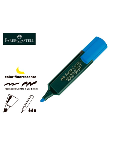Rotulador faber castell fluorescente textliner 48 azul