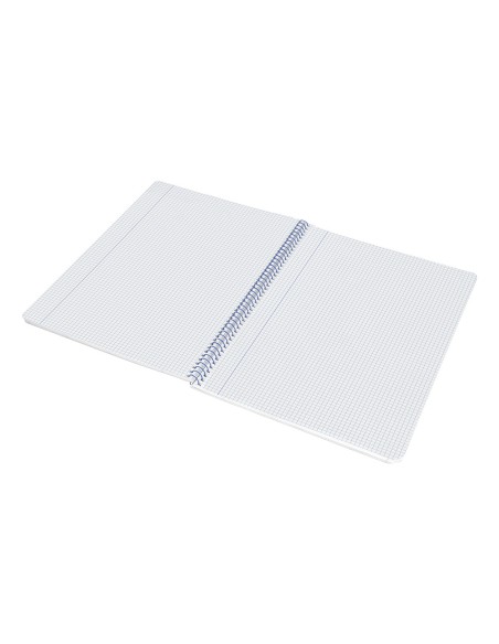 Cuaderno espiral liderpapel a4 wonder tapa plastico 80h 90gr cuadro 4mm con margen color gris