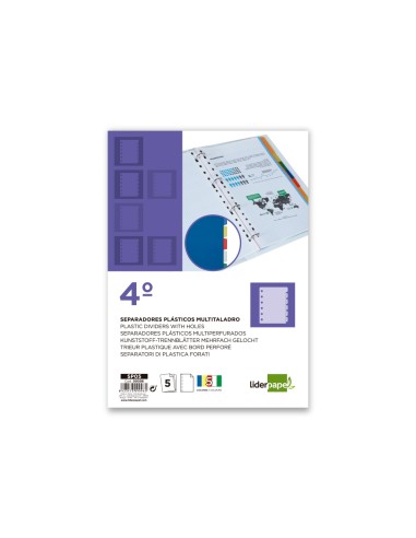 Separador liderpapel plastico juego de 5...