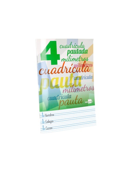 Libreta liderpapel pautaguia tapa cartoncillo 32 hojas din a4 70gr cuadriculado pautado 4 mm
