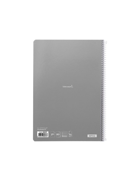 Cuaderno espiral liderpapel folio smart tapa blanda 80h 60gr horizontal 8mm con margen colores surtidos