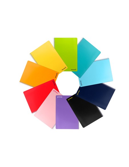 Cuaderno espiral liderpapel folio smart tapa blanda 80h 60gr cuadro 8mm con margen colores surtidos