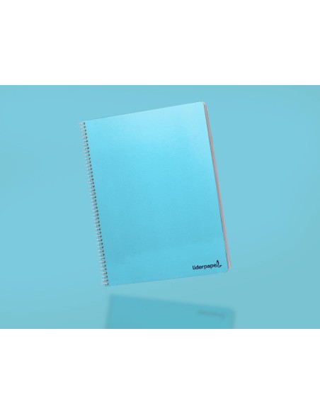 Cuaderno espiral liderpapel folio smart tapa blanda 80h 60gr cuadro 5mm con margen colores surtidos