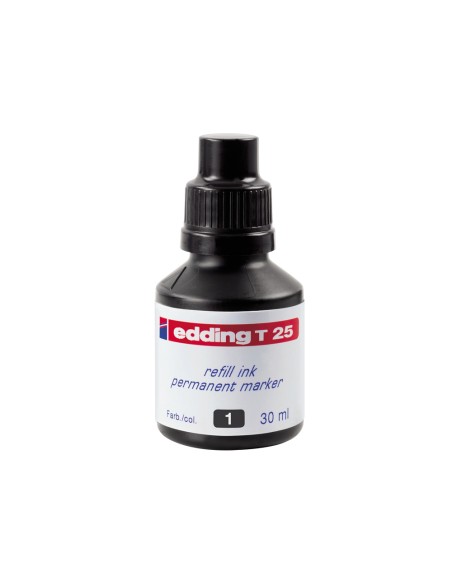 Tinta rotulador edding t-25 negro bote 30 ml