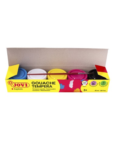 Tempera escolar jovi 35 ml caja de 5 colores...