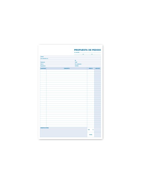 Talonario liderpapel pedidos folio original 125