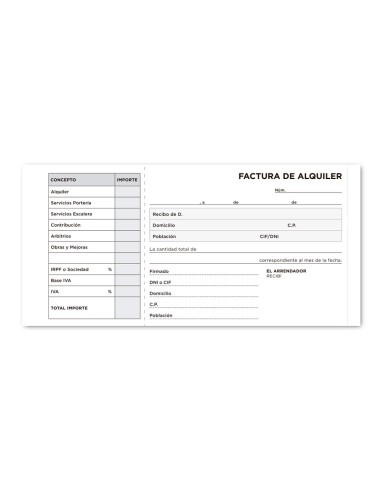 Talonario liderpapel inquilinato tres en folio...