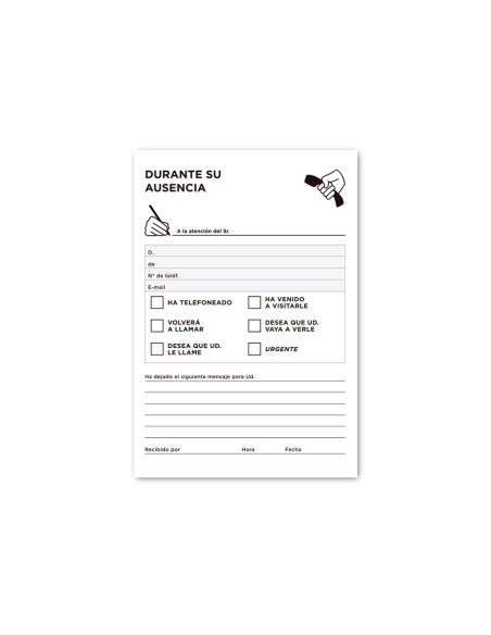 Talonario liderpapel ausentes octavo original 103