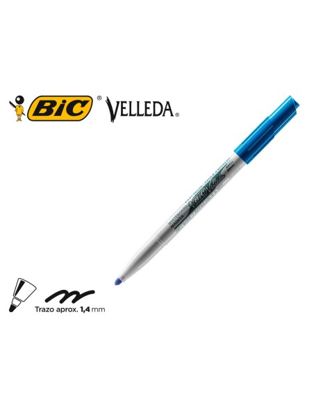 Rotulador bic velleda para pizarra azul punta redonda 1,4 mm