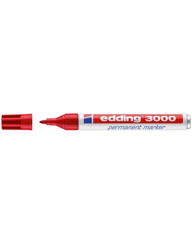 Rotulador edding marcador permanente 3000 rojo...