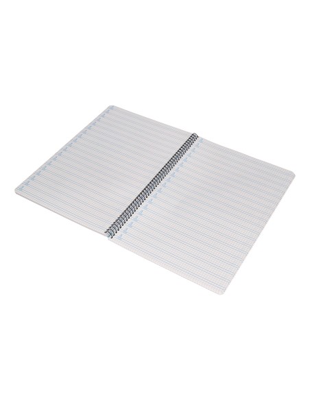 Cuaderno espiral liderpapel folio pautaguia tapa plastico 80h 75gr cuadro pautado 4mm con margen color azul