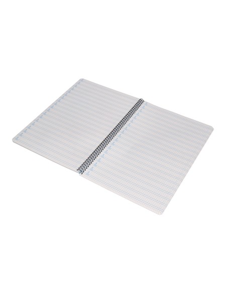 Cuaderno espiral liderpapel folio pautaguia tapa plastico 80h 75gr cuadro pautado 4mm con margen color rojo