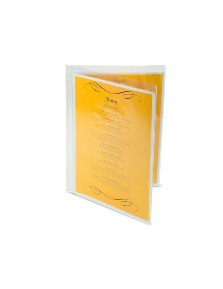 Funda portadocumento q-connect folio doble 180 micras pvc transparente 330x470mm